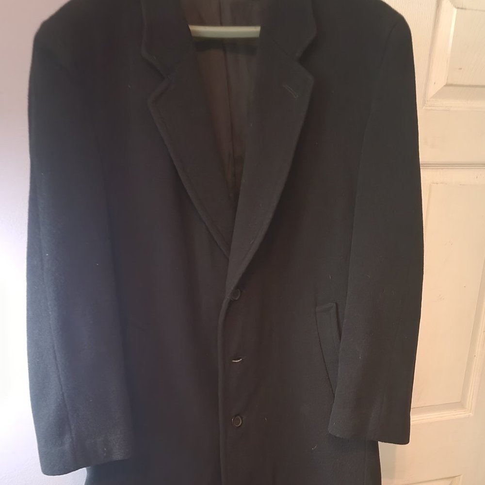 Nino Cerruti Men's Full Length Wool Trench Coat